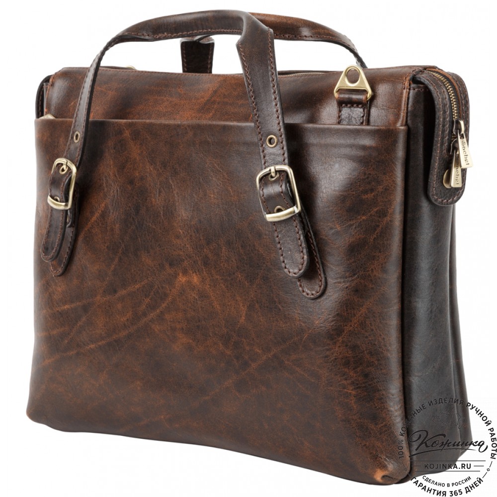 Кожаная деловая сумка "Франклин" (коричневый эксклюзив)